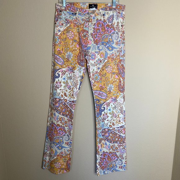 etro paisley slightly flared jeans